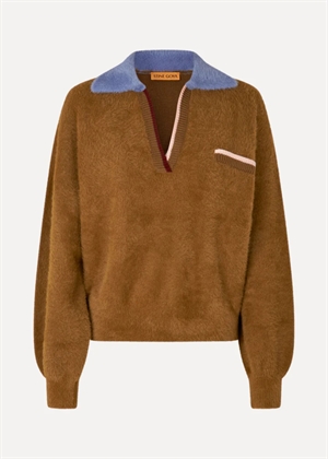 Knit fluffy polo Patridge Brown Stine Goya 
